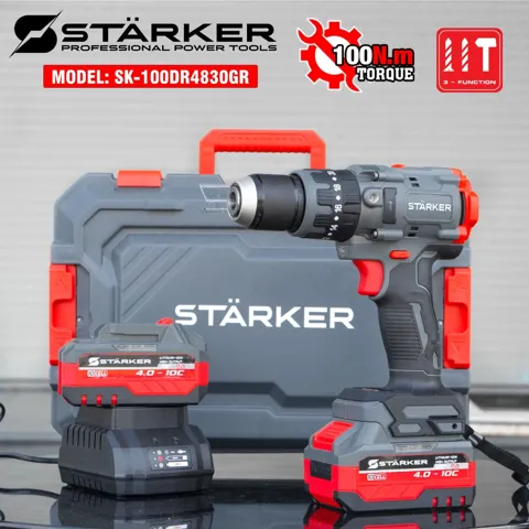 Máy Khoan Pin 21V Brushless, Mũi 13mm, Lực Siết 100N·m, Màu Xám Đỏ - ảnh 9