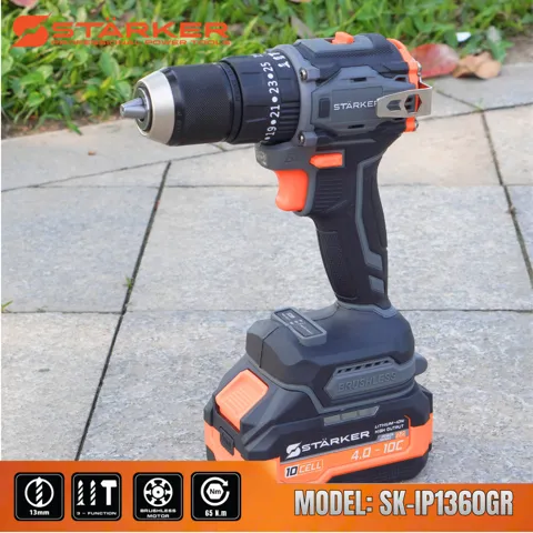Máy Khoan Pin 21V Brushless, Mũi 13mm, Có Búa, Màu Cam - ảnh 10