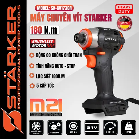 Máy Bắn Vít Pin 21V Brushless, Lực Siết 180N·m, 5 Cấp Tốc - ảnh 9