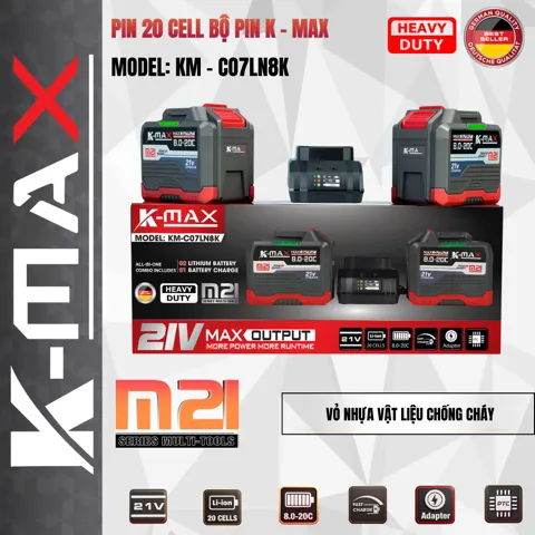 Combo 2 Pin + 1 Sạc K-MAX 21V - ảnh 11