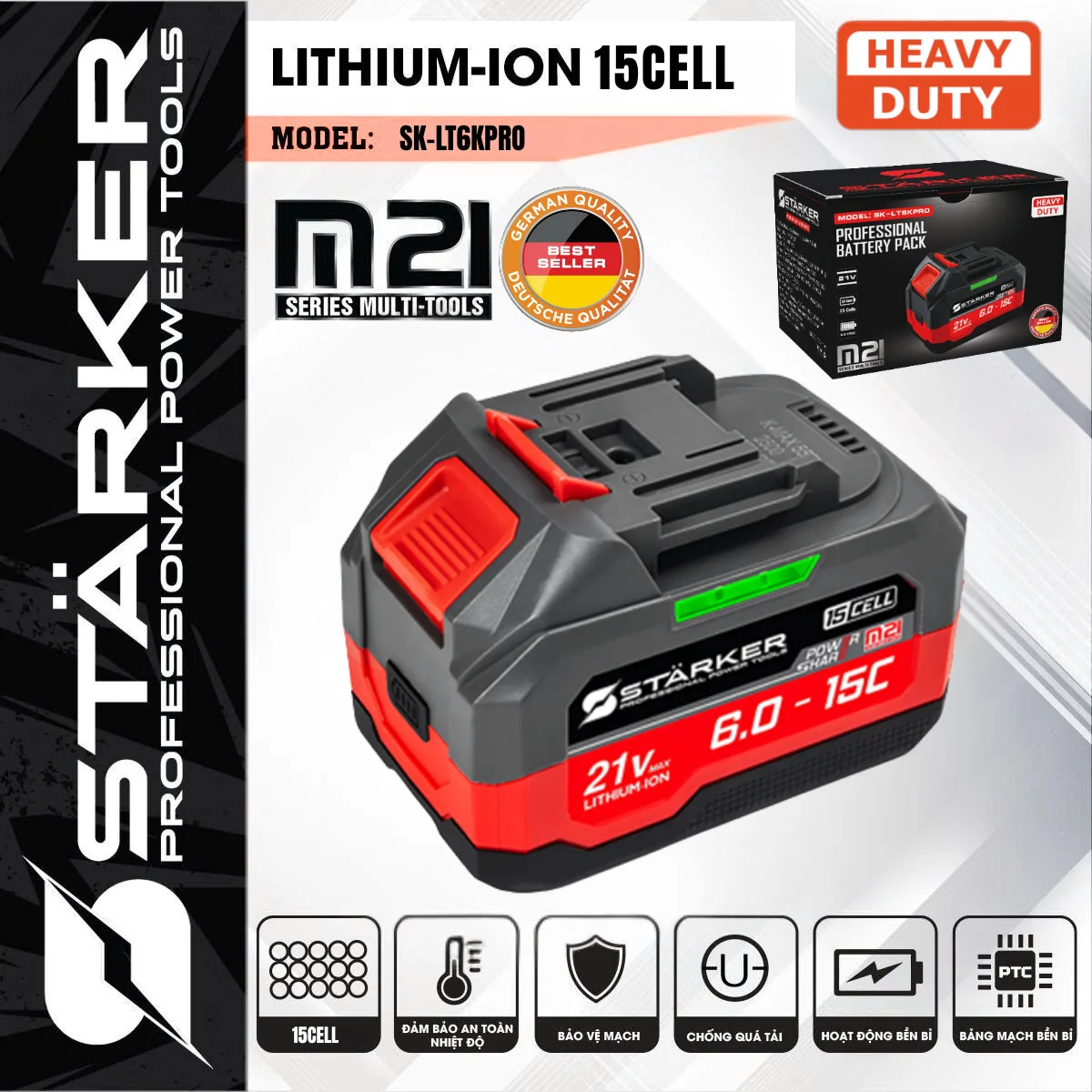 Hệ pin STARKER M21 là gì? Vì sao nên đầu tư một hệ pin cho cả bộ dụng cụ