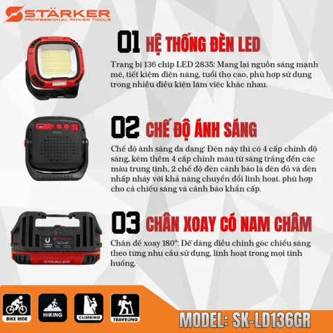 Đèn LED Chiếu Sáng Cầm Tay, Siêu Sáng, Pin Lithium Sạc Lại - ảnh 3