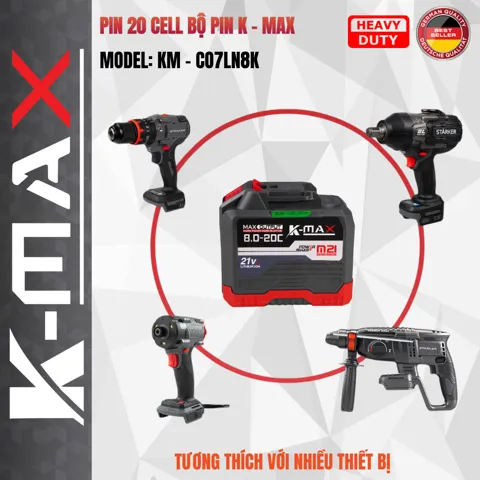 Combo 2 Pin + 1 Sạc K-MAX 21V - ảnh 7