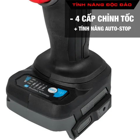 Máy Siết Bulong Pin 21V, Lực Siết 2000N·m, Đầu 3/4 Inch, 5 Cấp Tốc, Kèm Hộp Nhựa - ảnh 7