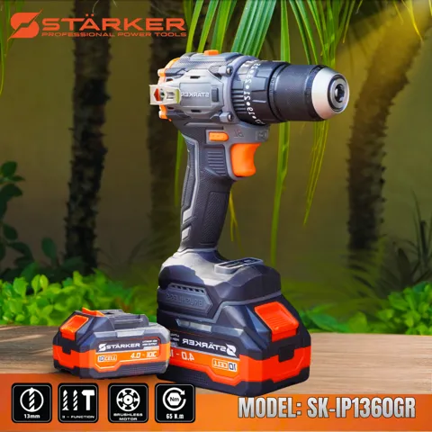 Máy Khoan Pin 21V Brushless, Mũi 13mm, Có Búa, Màu Cam - ảnh 8