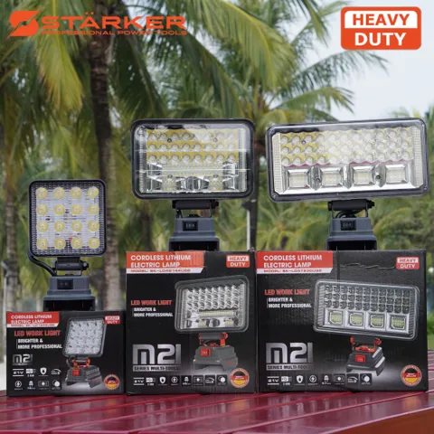 Đèn LED Cầm Tay Pin 21V, 16-57 Bóng Siêu Sáng, Công Suất 48W-230W, Xoay 180°, Chân Pin M21, Có Cổng USB - ảnh 8