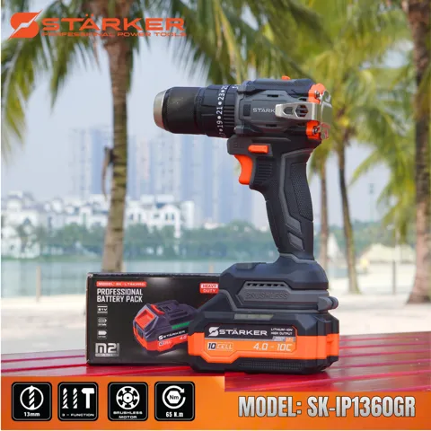 Máy Khoan Pin 21V Brushless, Mũi 13mm, Có Búa, Màu Cam - ảnh 9