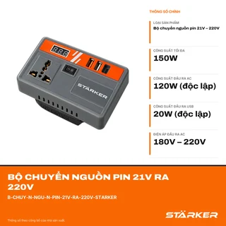 Bộ Chuyển Nguồn Pin 21V Ra 220V, Inverter Sin Chuẩn, Cổng USB 20W - ảnh 2