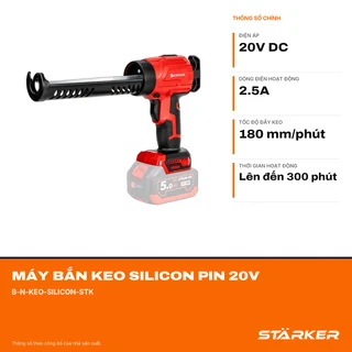 Máy Bắn Keo Silicon Pin 20V, Đẩy Keo Mạnh, Màu Đỏ - ảnh 2