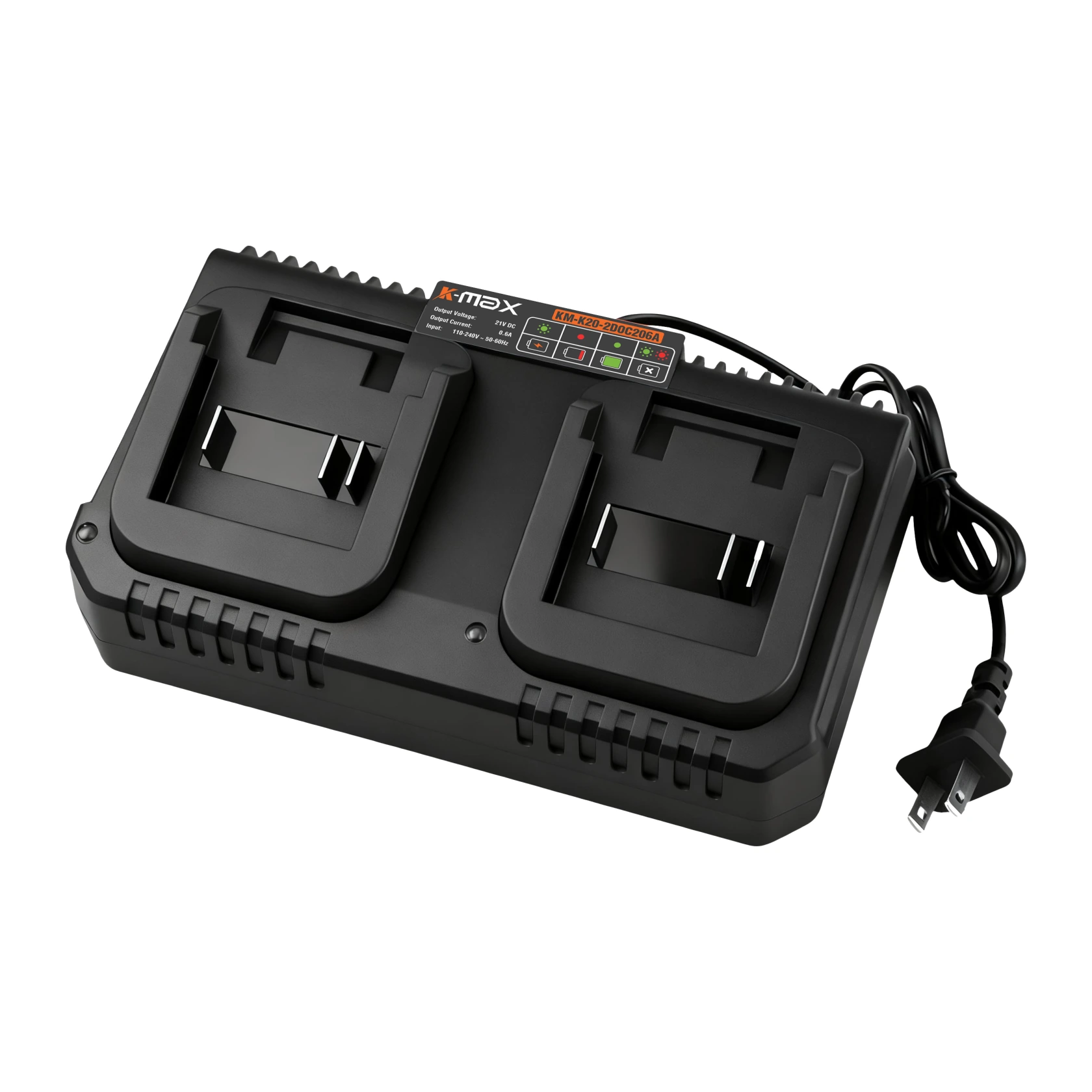 Sạc Đôi 21V K-MAX (KM-K20-2DOC206A), Sạc 2 Pin Cùng Lúc