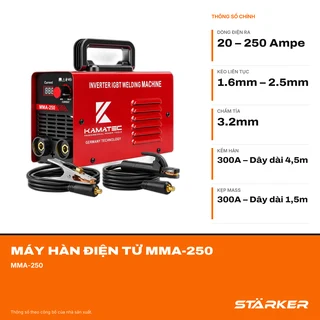 Máy Hàn Điện Tử MMA-250, 250A, Công Nghệ IGBT Inverter, Hàn Que 1.6-3.2mm, Nhẹ 2kg - ảnh 2