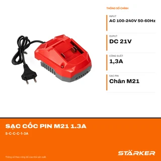 Sạc Cốc Pin M21 1.3A, Màu Đỏ - ảnh 2