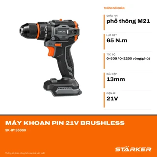 Máy Khoan Pin 21V Brushless, Mũi 13mm, Có Búa, Màu Cam - ảnh 2