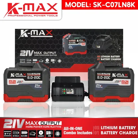 Combo 2 Pin + 1 Sạc K-MAX 21V - ảnh 4