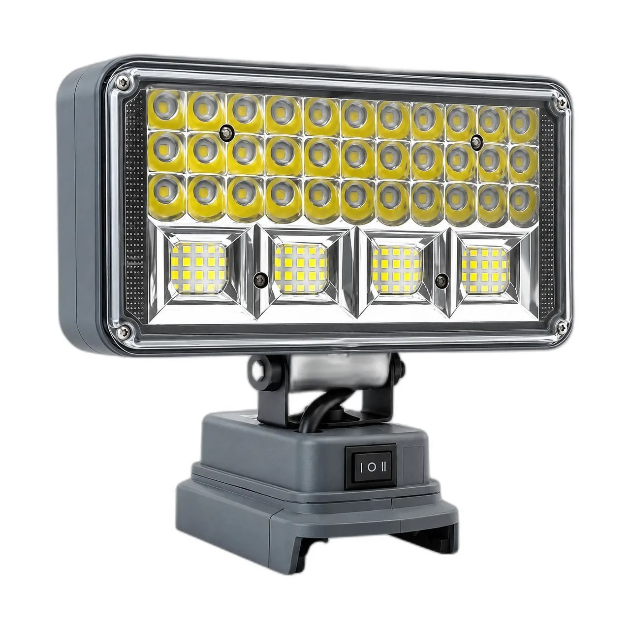Đèn LED Cầm Tay Pin 21V, 16-57 Bóng Siêu Sáng, Công Suất 48W-230W, Xoay 180°, Chân Pin M21, Có Cổng USB