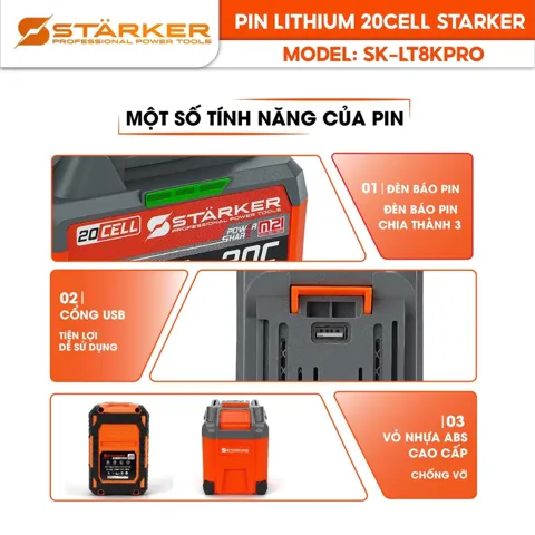 Pin 21V, 20 Cell, 5.2Ah, Lithium 18650, Dòng Xả 50A, Chân M21 Phổ Thông - ảnh 6